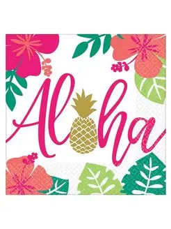 Салфетки Гавайская вечеринка ALOHA 33см 16шт