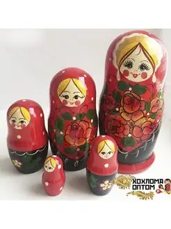 Матрешка "Вятка красная" 5 кукольная