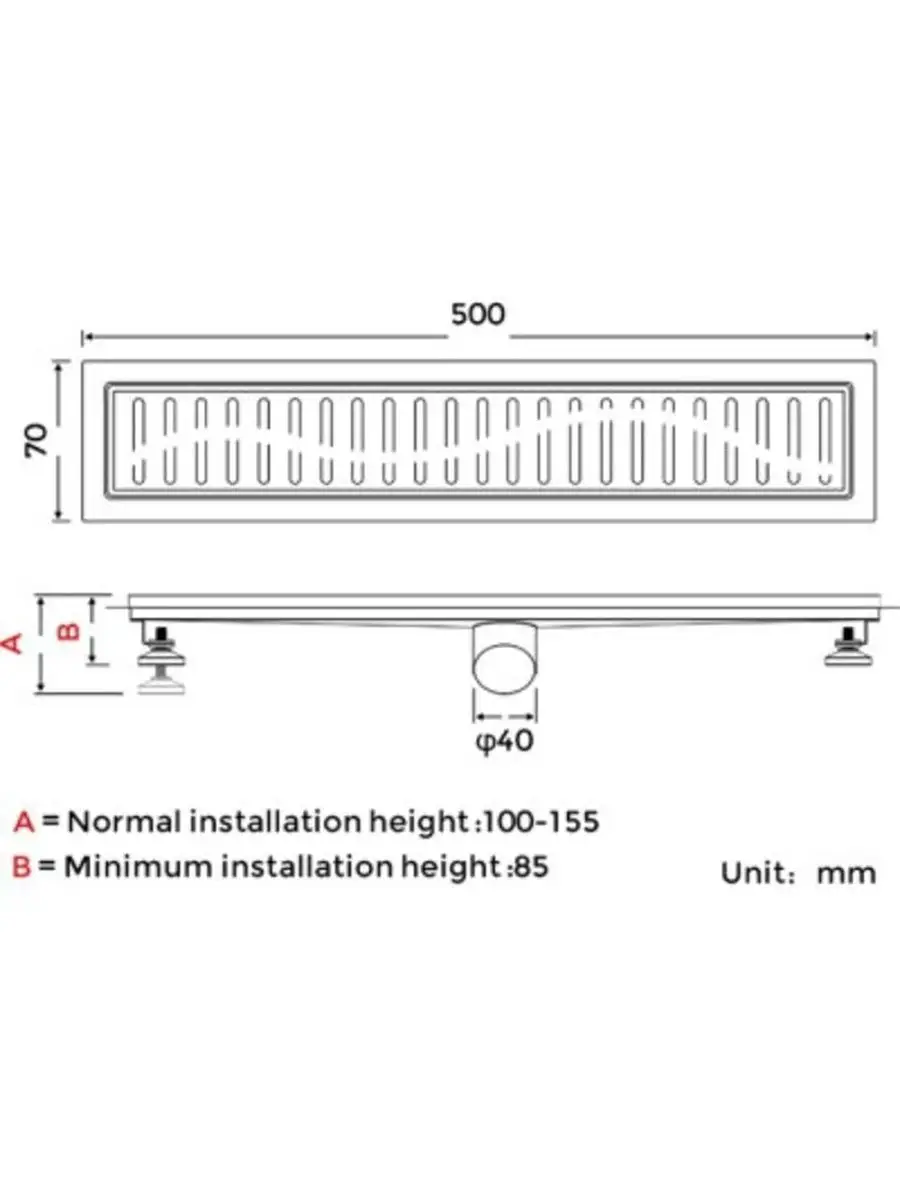 G85007-36 Душевой трап, 70*500 mm GAPPO 149658924 купить за 6 611 ₽ винтернет-магазине Wildberries