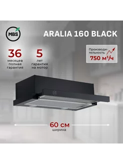 Кухонная вытяжка встраиваемая ARALIA 160 BLACK