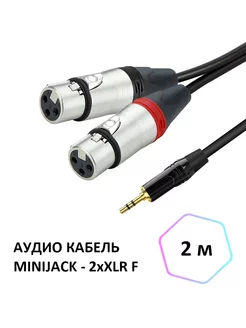 Аудио кабель miniJack 3.5 - 2xXLR F (мама), 2м