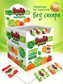 Леденцы без сахара SWEET POPS Light, ассорти, 100 шт