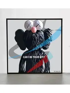 Картина постер Поп-арт Kaws Bearbrick 50х50 см