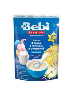 Каша bebi premium для сладких снов 3 злака с яблоком и ромашкой