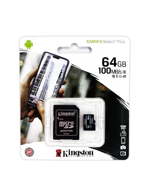 Карта памяти kingston 64gb canvas select plus