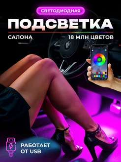 Подсветка в машину салона USB RGB