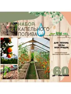 Капельный полив для теплиц на 60 растений (без таймера)