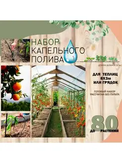 Капельный полив для теплиц на 80 растений (Без таймера)