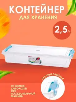 Контейнер для хранения пластиковый с крышкой 2,5 л