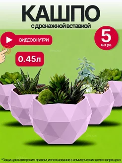 Кашпо для суккулентов 0,45л 5шт