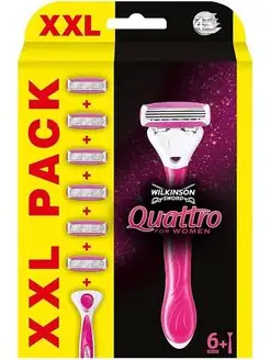 Quattro for Women Бритвенный станок с 6 сменными кассетами