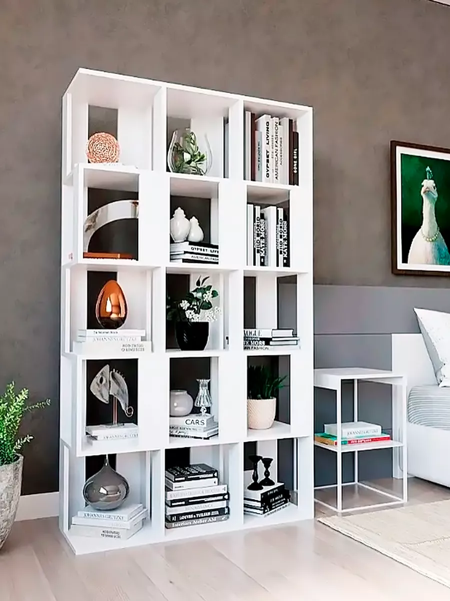 Стеллаж polini home smart кубический 16 секций белый