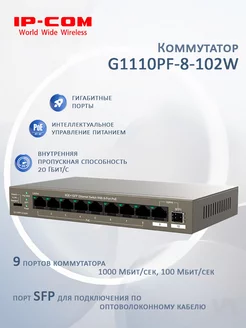 Коммутатор G1110PF-8-102W 9 портов, SFPx1, PoE