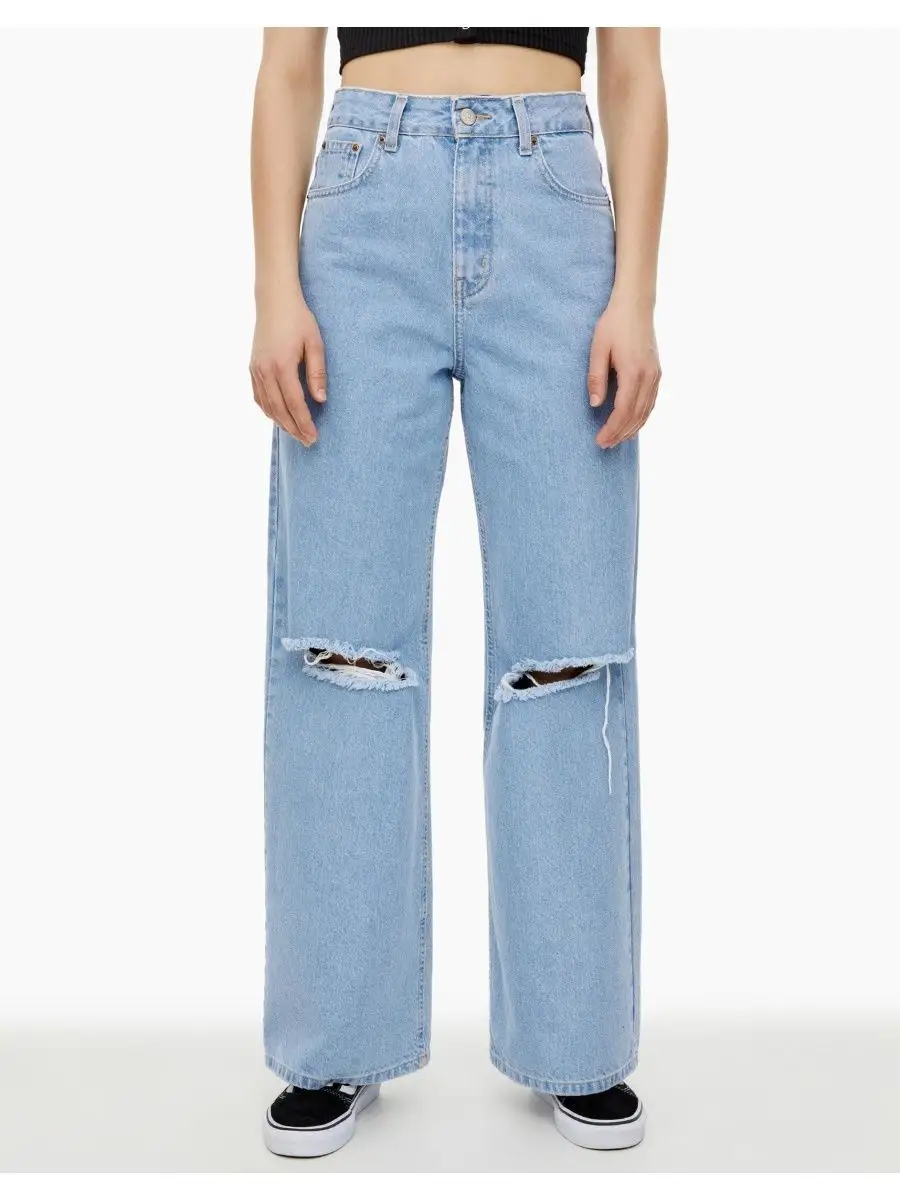 Широкие джинсы на резинке женские. Джинсы женские широкие с дырками.