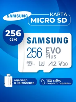 Карта памяти Microsd Class 10 Evo Plus 256 gb