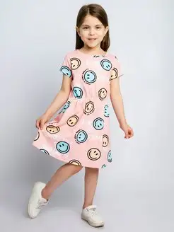 Платье летнее детское для девочек сарафан короткий рукав