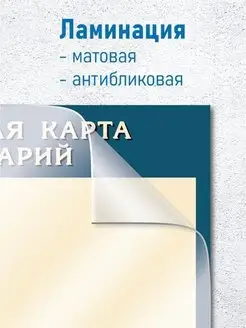 Карта Мира и России 2х - сторонняя физическая 90х60 см, лами