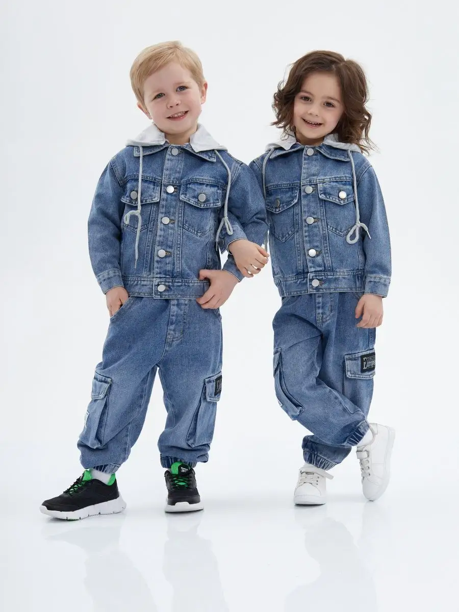 Джинсовый костюм детский для мальчика и девочки летний MODERNFECI 152982483 купить за 3 150 ₽ в интернет-магазине Wildberries