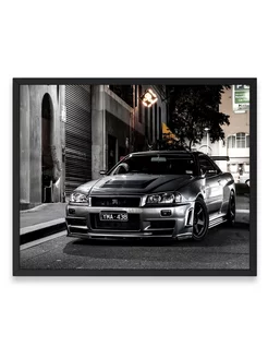 Постер, Плакат, Ниссан nissan skyline gtr r34 30х40 А3