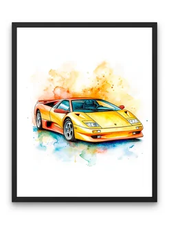 Постер, Ретро автомобиль Lamborghini Diablo