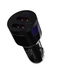 Автомобильное зарядное устройство 2 USB, с кабелем Type-C