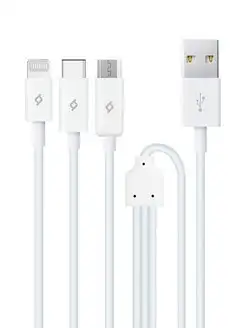 Кабель Trio USB - MicroUSB Type-C Lightning 120 см