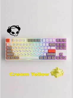 Клавиатура 5087B Plus Steam Engine RGB V3 Cream Yellow