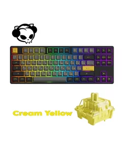 Клавиатура 5087B Plus Black&Gold V3 Cream Yellow