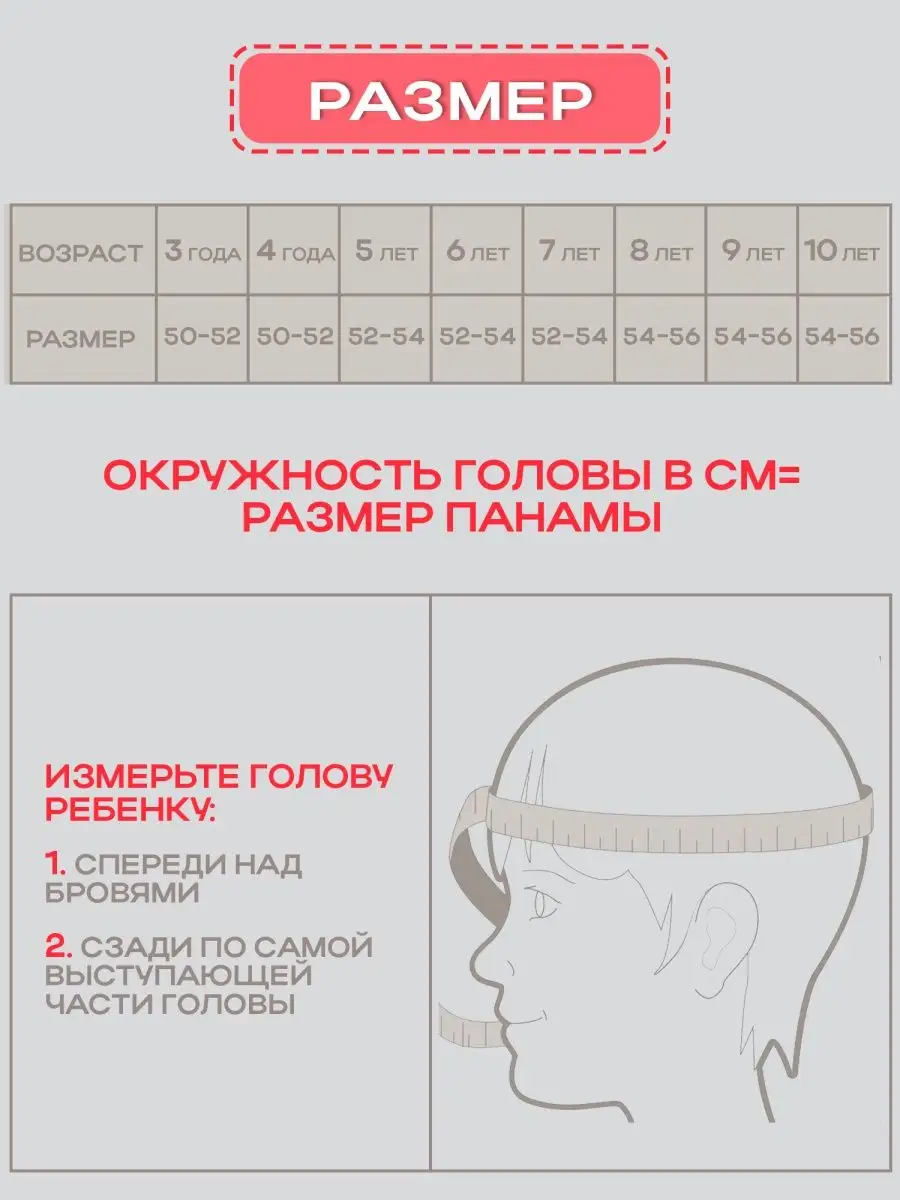 Как узнать размер панамы