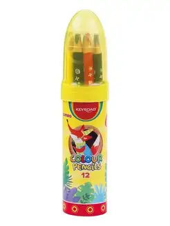 Цветные карандаши Rocket Jumbo 12 цв трехгранные, металл