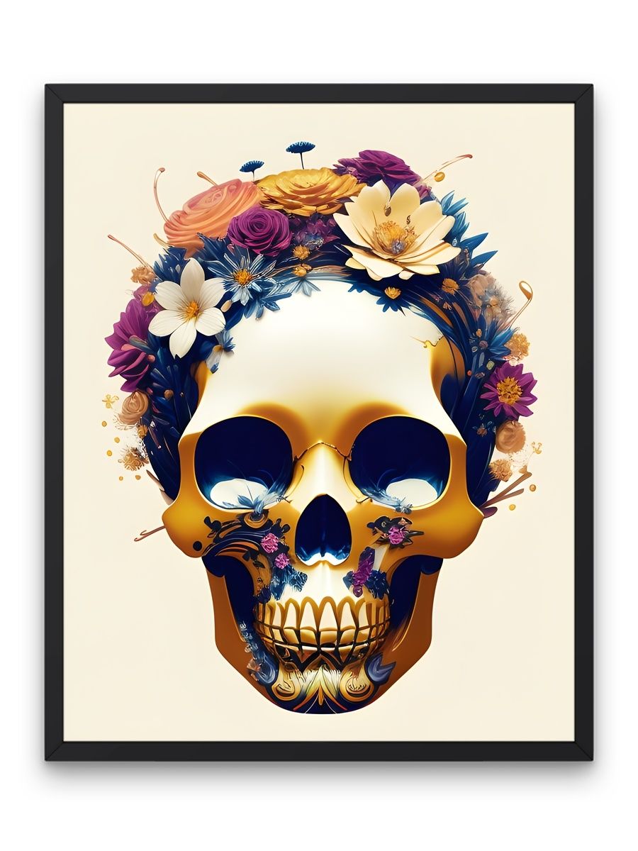 Декор для комнаты постер красивый череп и цветы арт О! Мой Постер 155302602  купить в интернет-магазине Wildberries