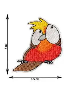 Термоаппликация Попугайчик красный