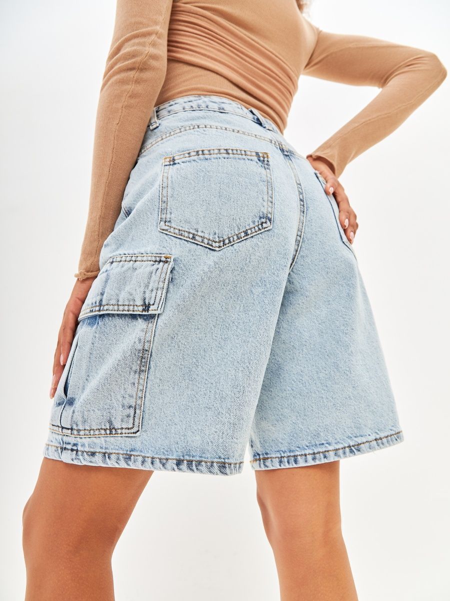 Шорты женские джинсовые карго оверсайз летние длинные PUT IN DENIM155804910 купить в интернет-магазине Wildberries