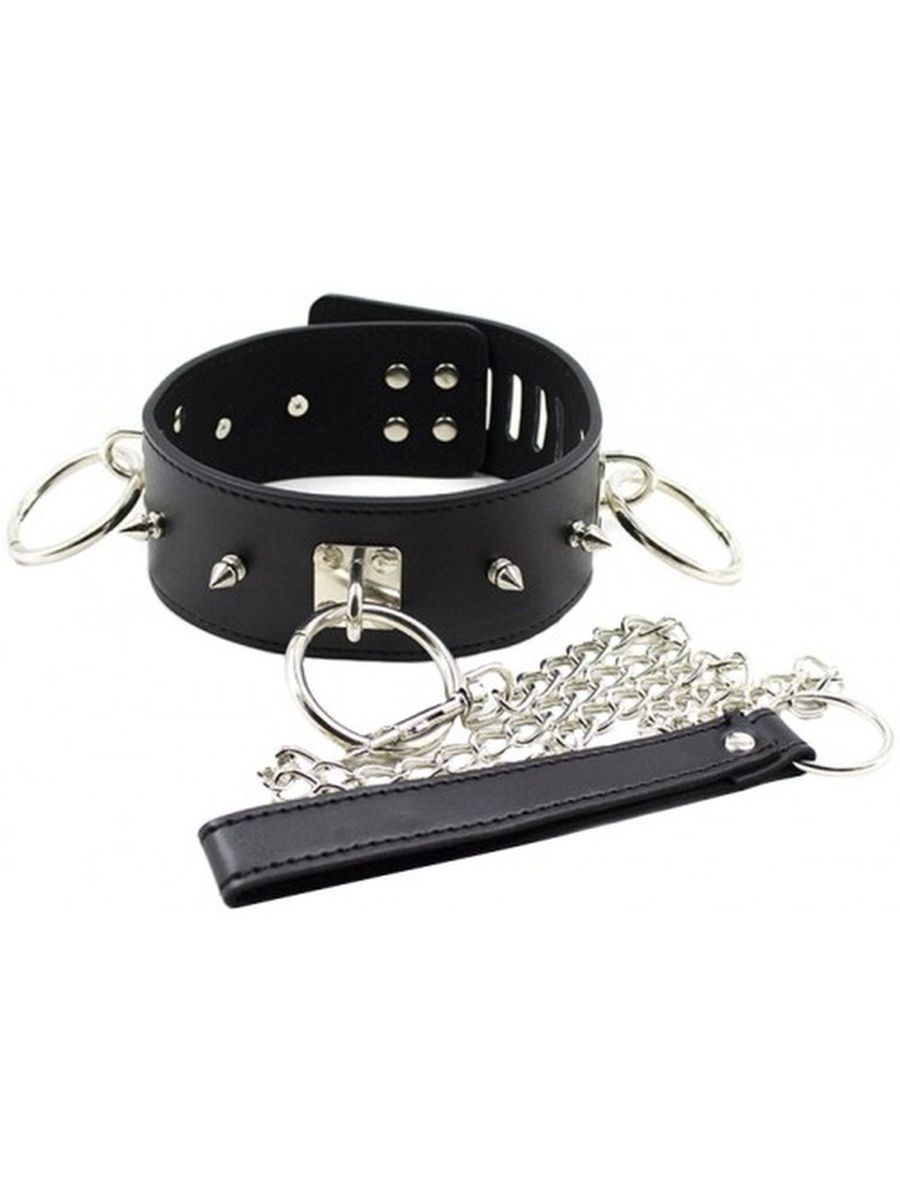 Sexy black dog training collar rivets bdsm