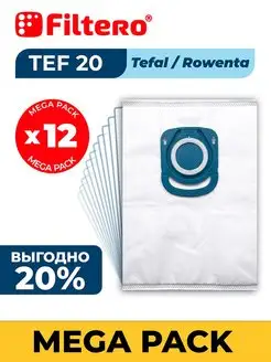 TEF 20 Mega Pack Мешки для пылесоса TEFAL, Rowenta 12шт