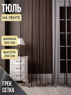 Тюль сетка на шторной ленте 300х250