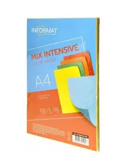 Бумага Intensive mix А4 80 г м2 5 цветов х 20 л