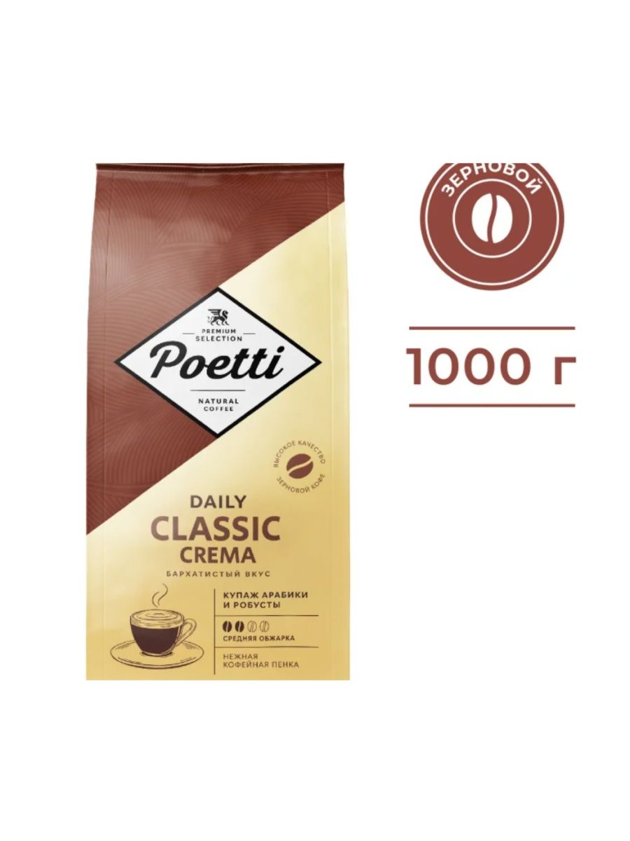 Poeti Daily Classic crema кофе молотый 250. Poetti Daily Classic crema.