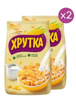 Хлопья кукурузные,хрустящие,обогащенные кальцием, 320г 2шт