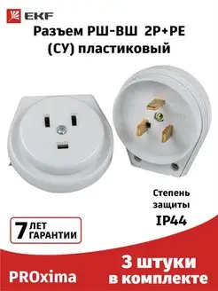 Вилка с розеткой РШ-ВШ 32А 250В 2P+PE