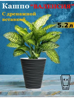 Горшок для цветов большой 5,2л кашпо напольное с автополивом