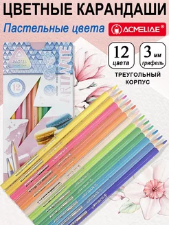 Цветные пастельные карандаши Artmate Pastel мягкие 12 цветов