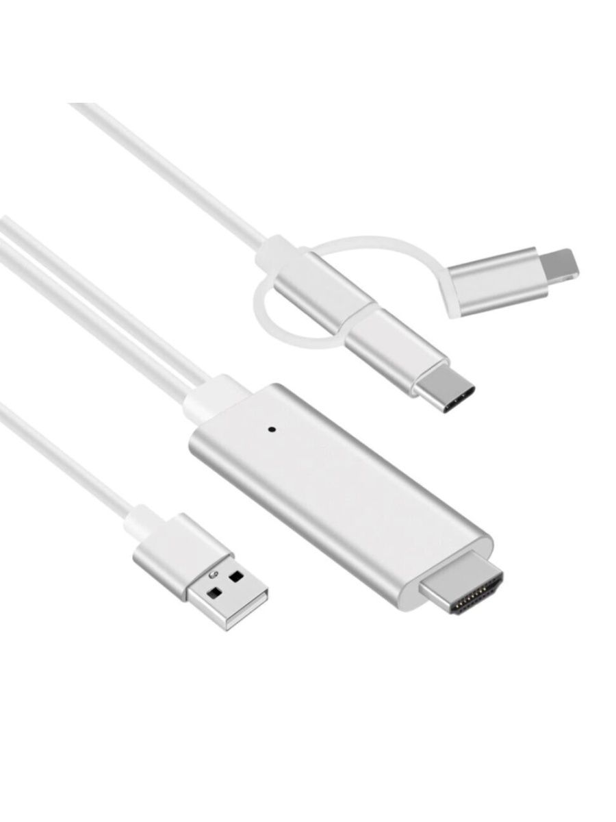 Телевизор с type c. MHL адаптер USB Type-c. Кабель 2 в 1 Type-c и Micro USB. 3in1 HDTV Cable / Micro USB+Type-c+Lightning to HDMI / model:7537a.