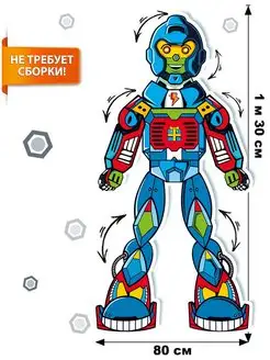 плакат на стену детский Робот с подвижными элементами