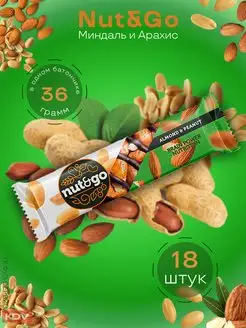 Батончик ореховый Nut&Go с арахисом и арахисовой пастой