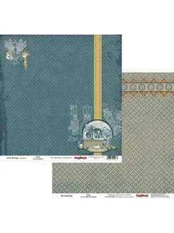 Бумага для скрапа рукоделия мужская ретро 30,5*30,5см.+декор